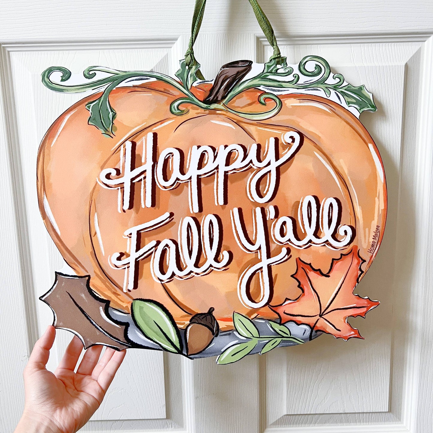 Fall Y'all Pumpkin Door Hanger-Happy Fall Autumn Halloween