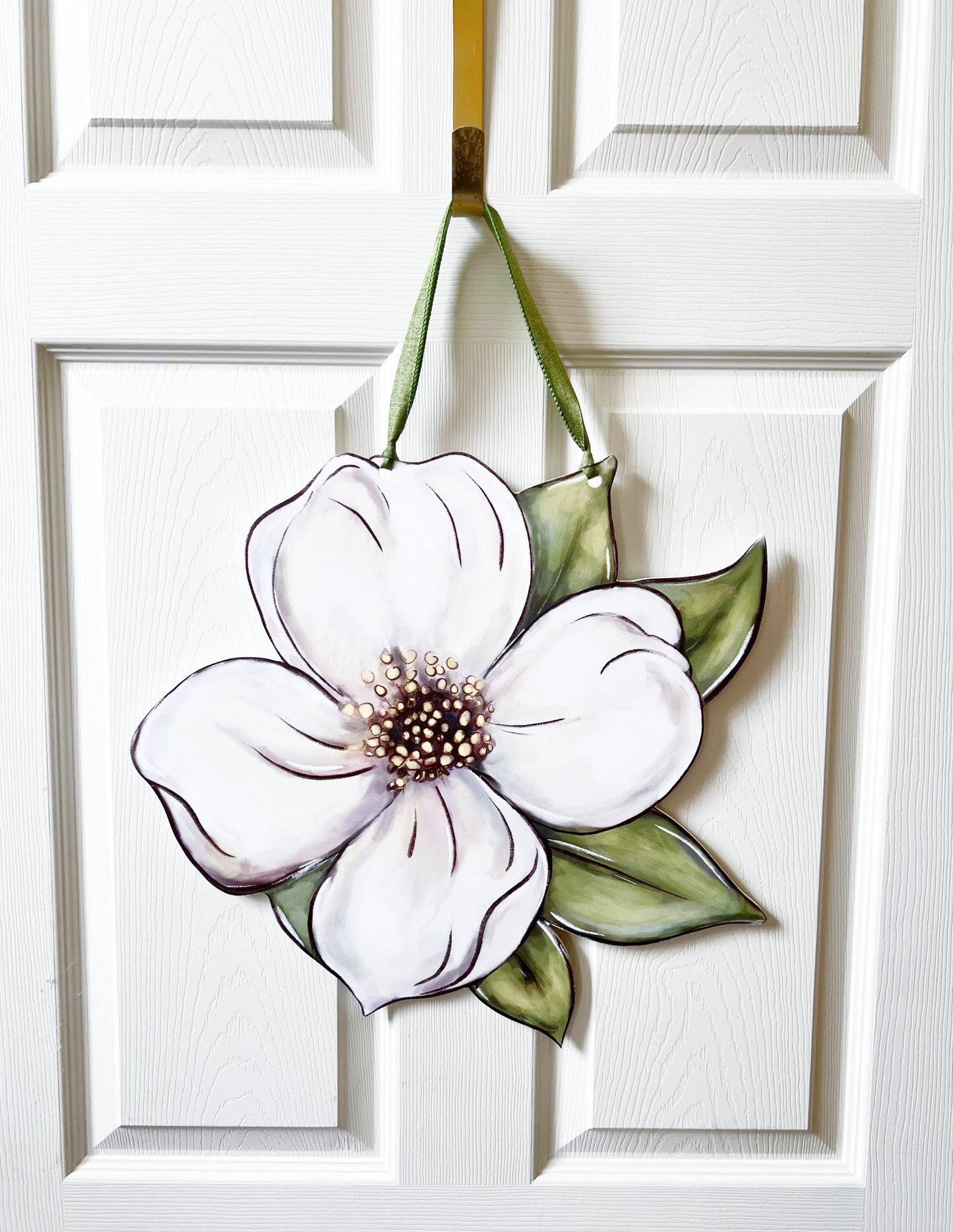 White Dogwood Flower Door Hanger-Spring Summer Outdoor Decor