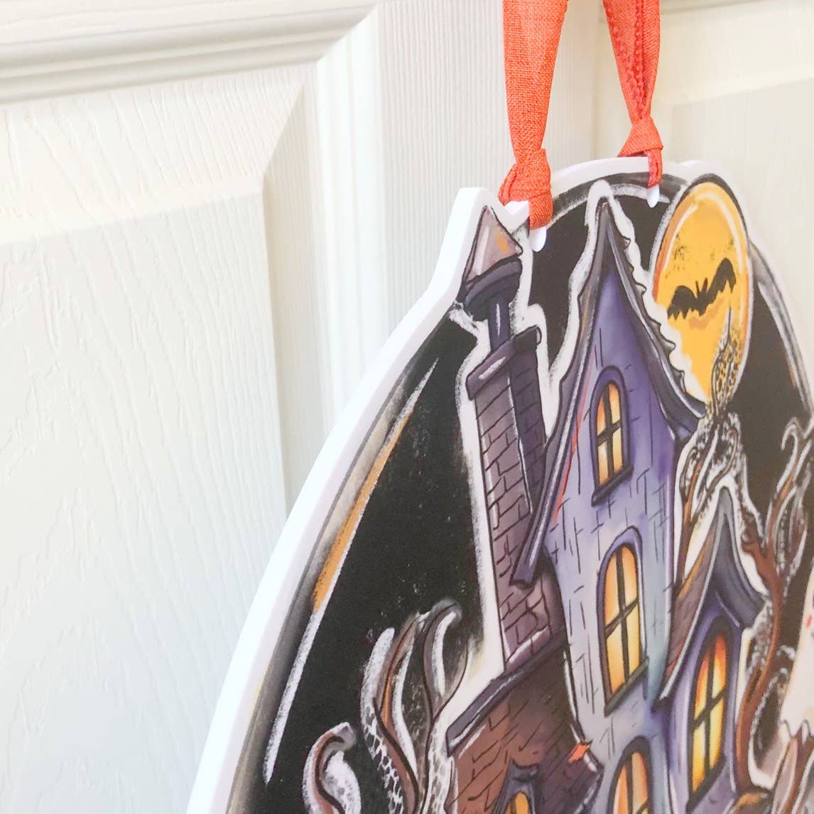 Halloween Haunted House Door Hanger Cute Ghost Fall Decor