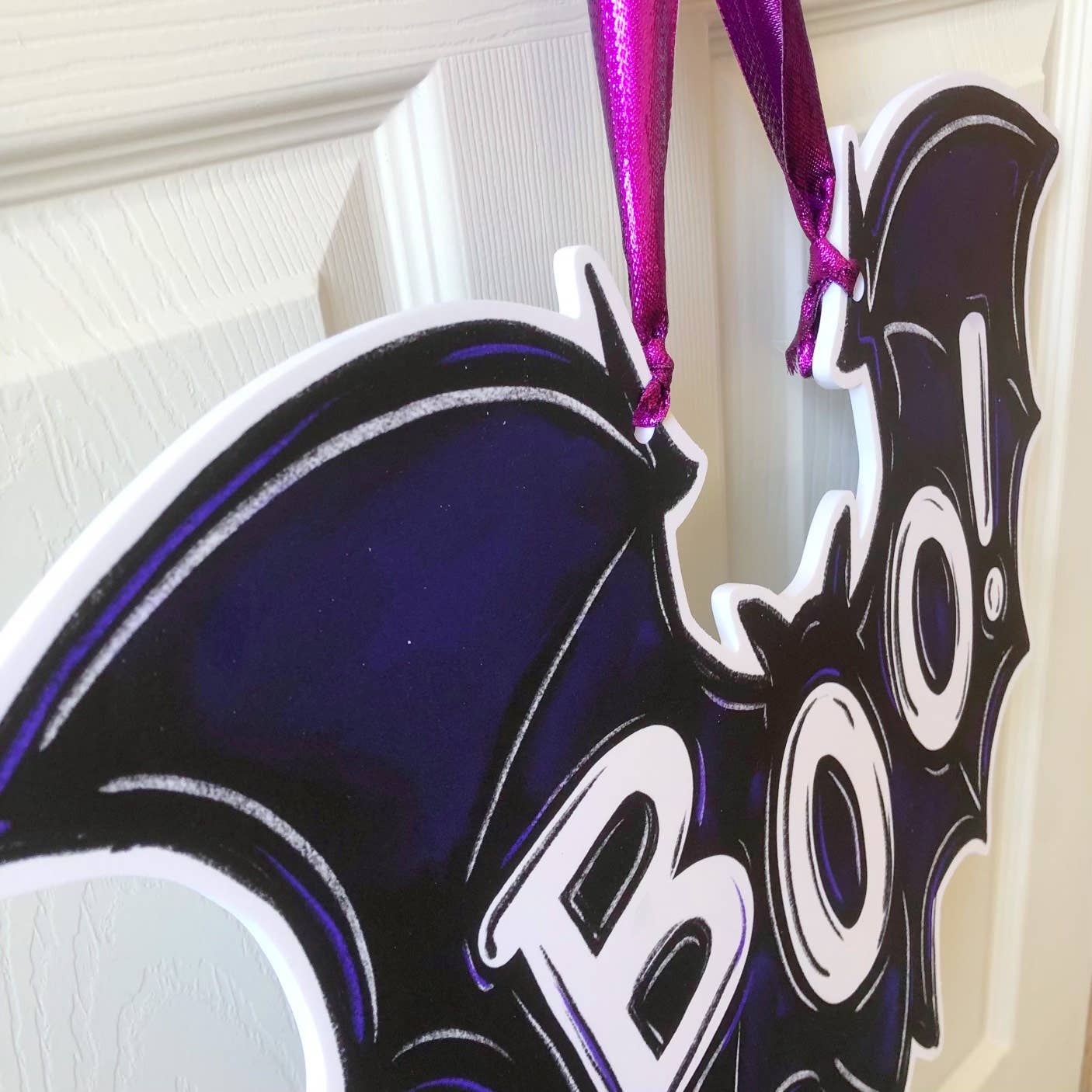 Boo! Bat Halloween Door Hanger Spooky Fall Outdoor Decor