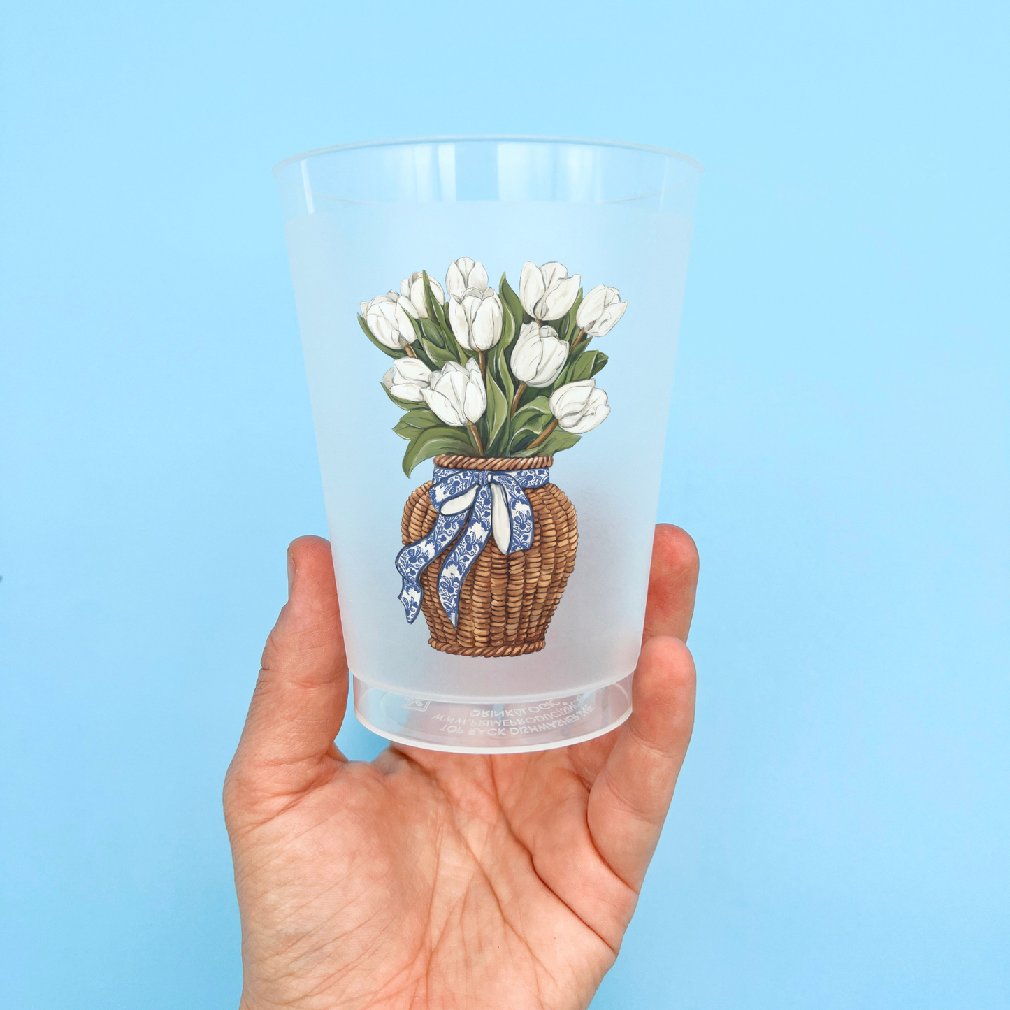 White Tulips Party Cup Set-Pretty Shower Event Drinkware