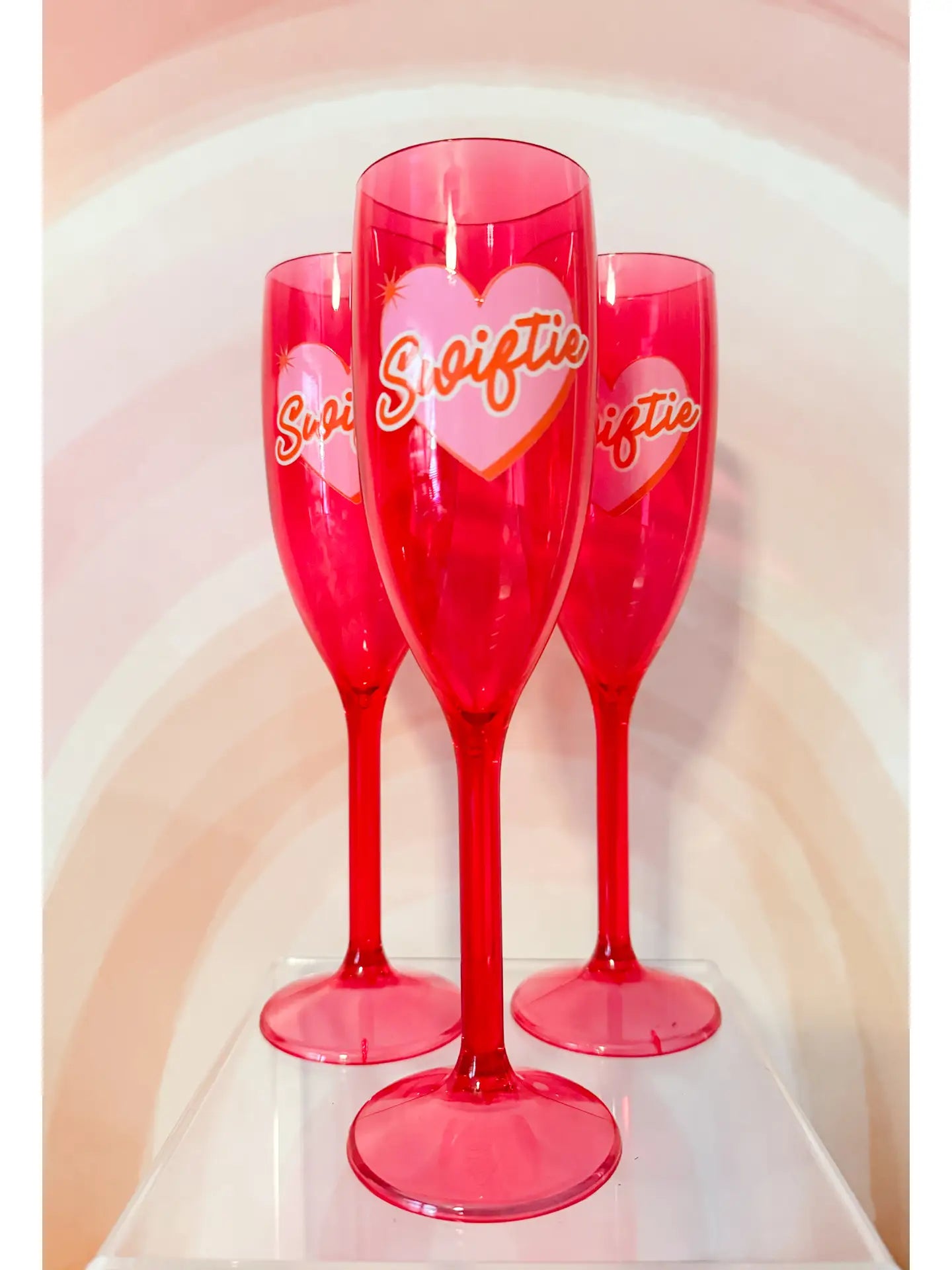 Swiftie Pink Acrylic Champagne Flute