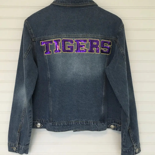 Tigers Sequin Denim Jean Jacket