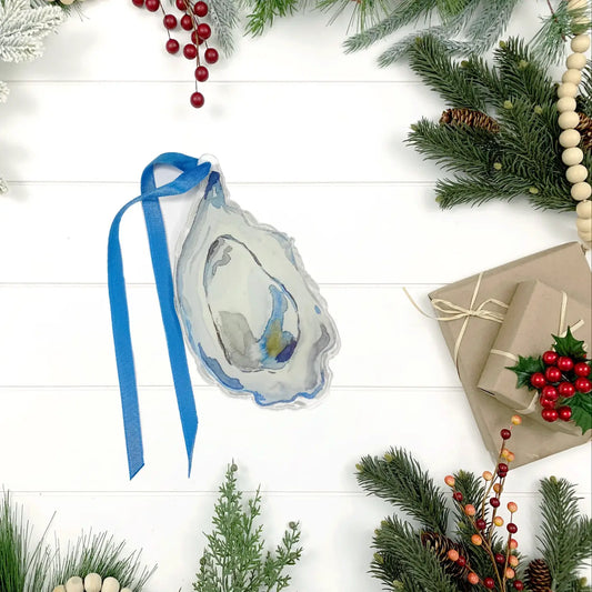 Blue Watercolor Oyster Acrylic Ornament