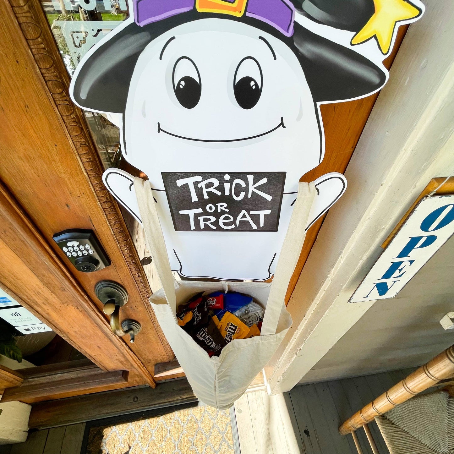 Trick Or Treat Ghost Door Hanger Spooky Halloween Decor