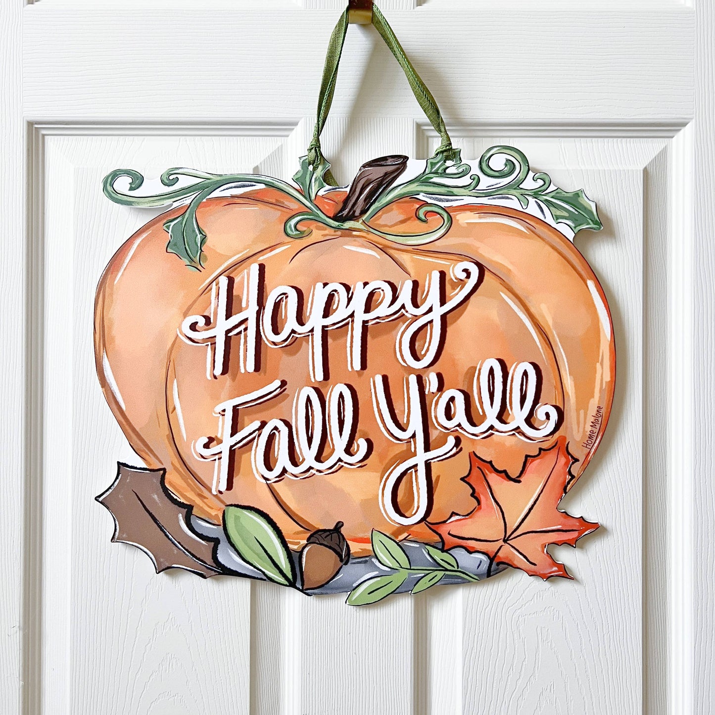 Fall Y'all Pumpkin Door Hanger-Happy Fall Autumn Halloween