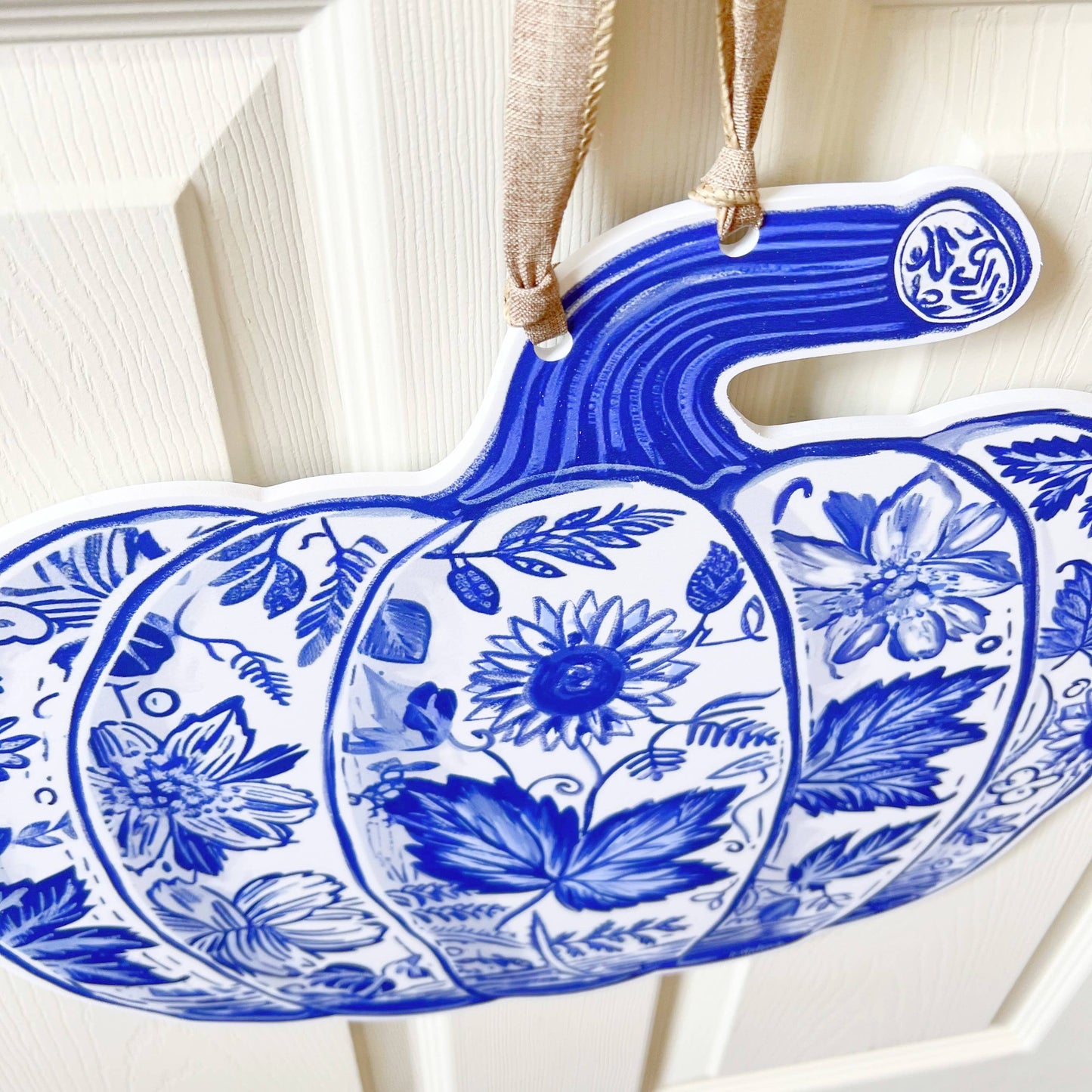 Chinoiserie Pumpkin Door Hanger - New Orleans Fall Decor