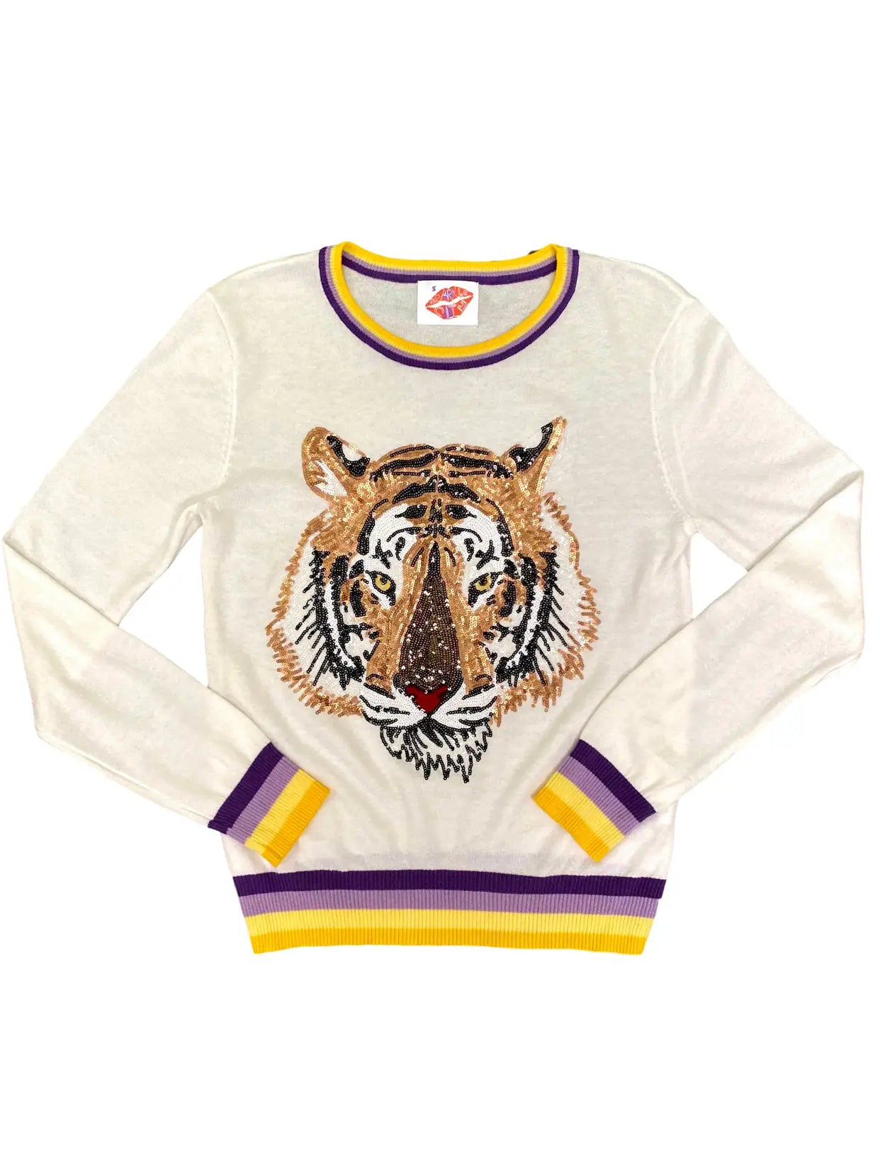 Long Sleeve Thin Knit Tiger Sweater