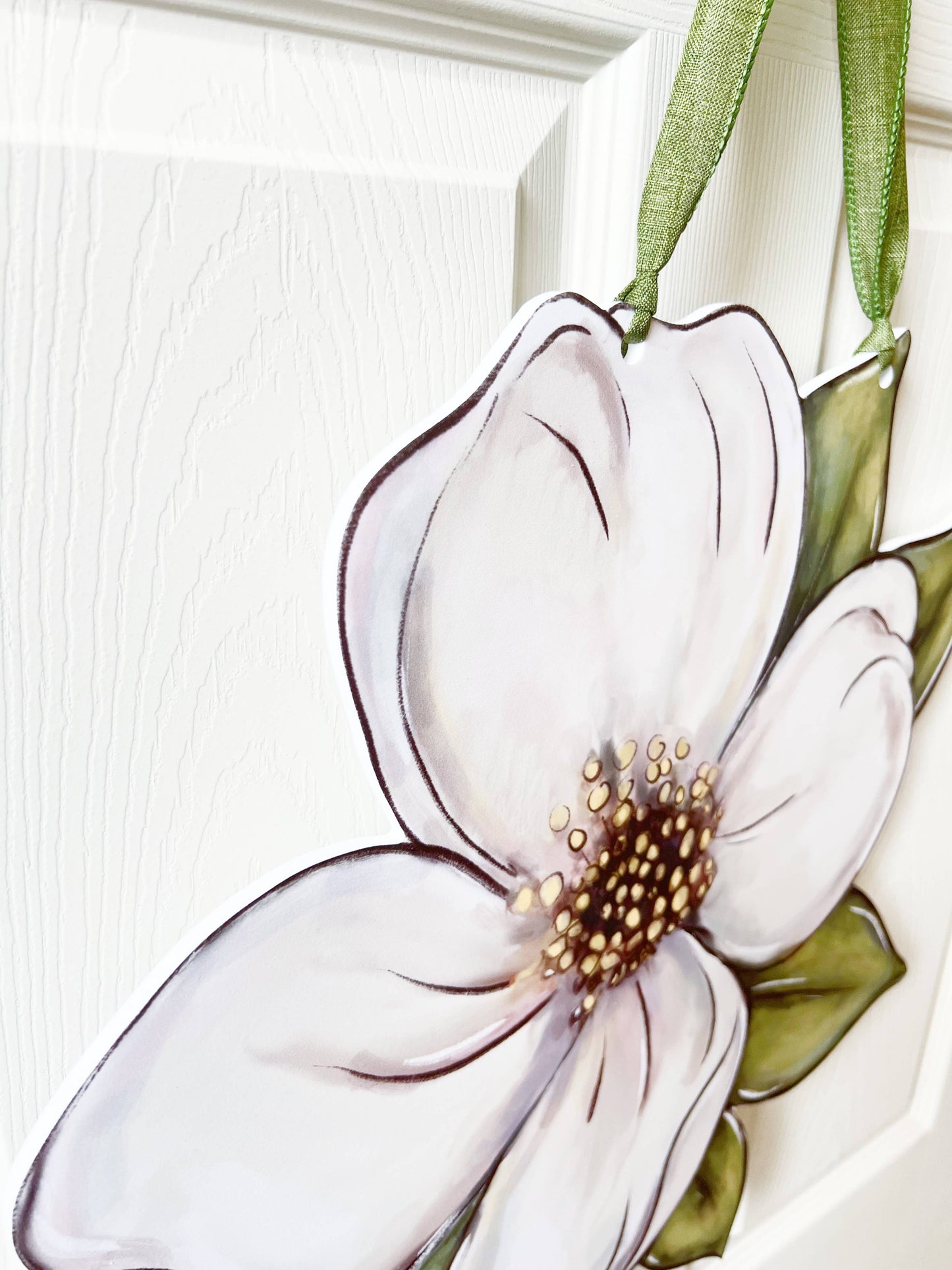 White Dogwood Flower Door Hanger-Spring Summer Outdoor Decor