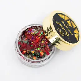 TINSEL FACE GLITTERS - Crawfish Boil ( Red Crawfish & Iridescent White)