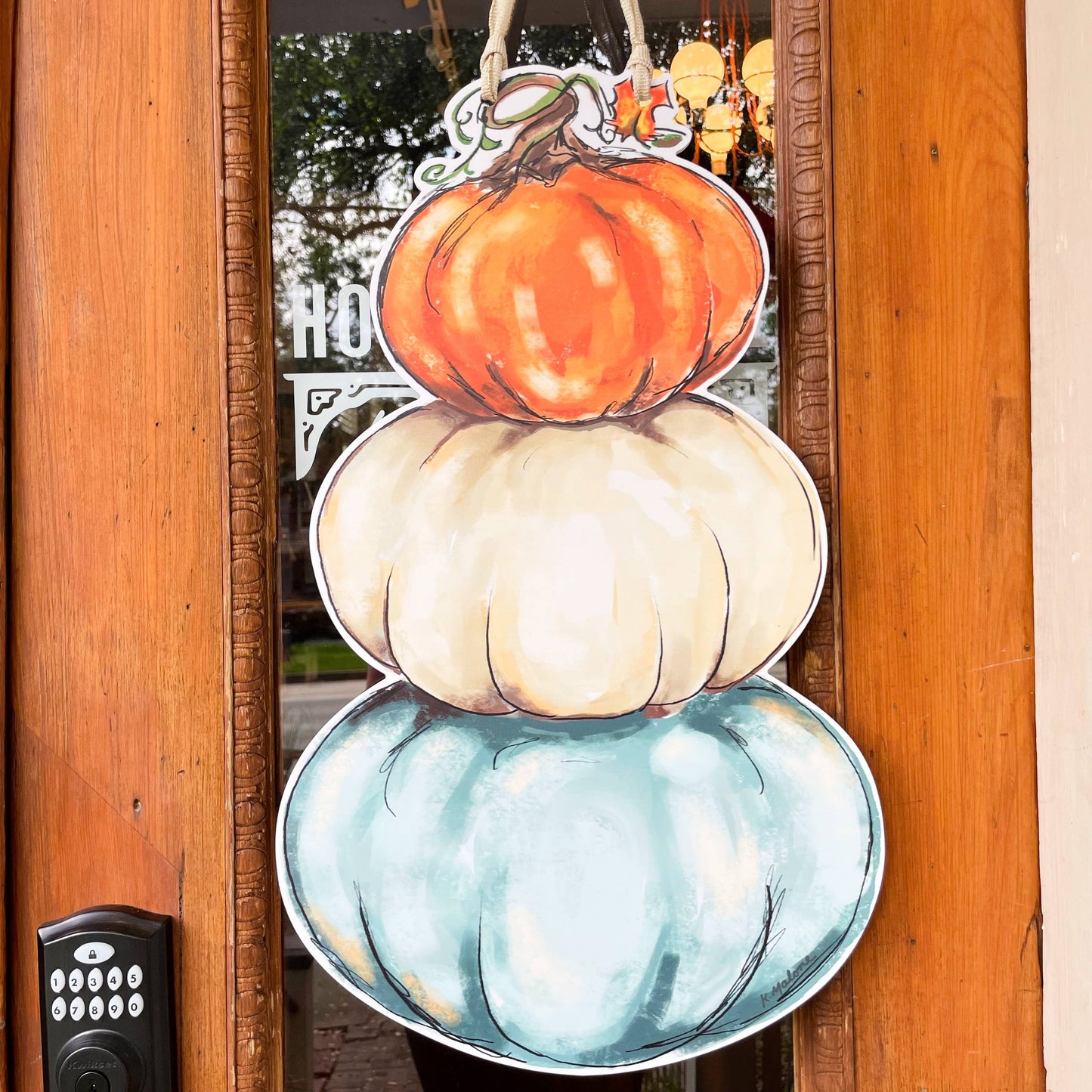 Pumpkin Stack Door Hanger - Fall Cute Outdoor Decor